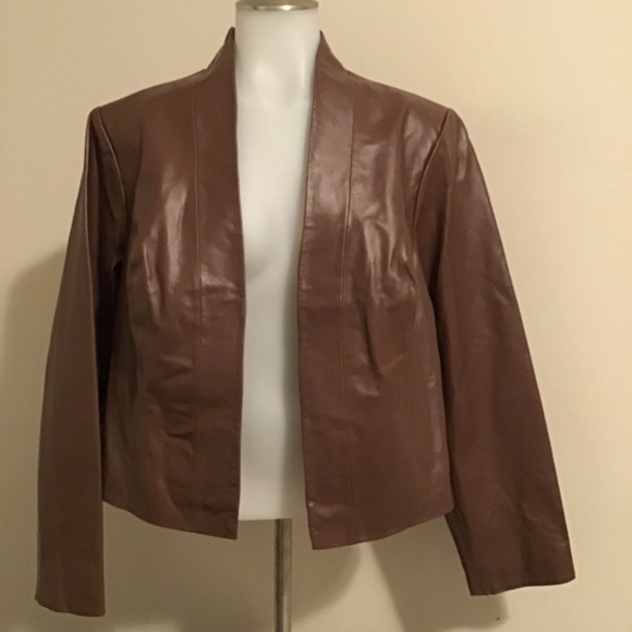 🔥#192, JESSICA LONDON, NWT, size 14, no pockets, no buttons,  soft leather, - Picture 3 of 4
